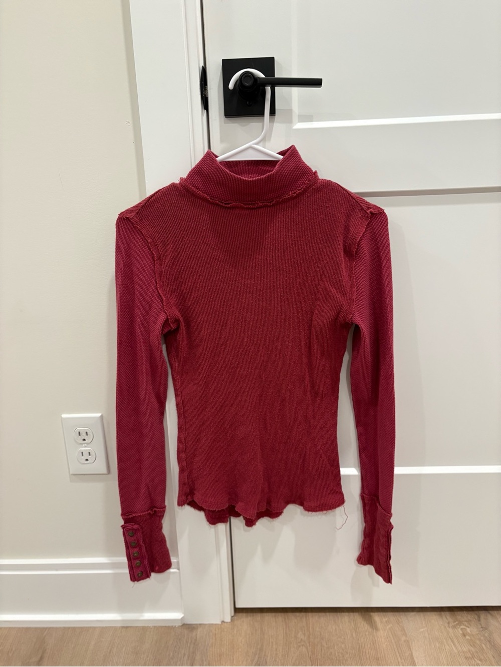 We The Free Jojo Long Sleeve Mock Neck Knit Thermal Top Size Small